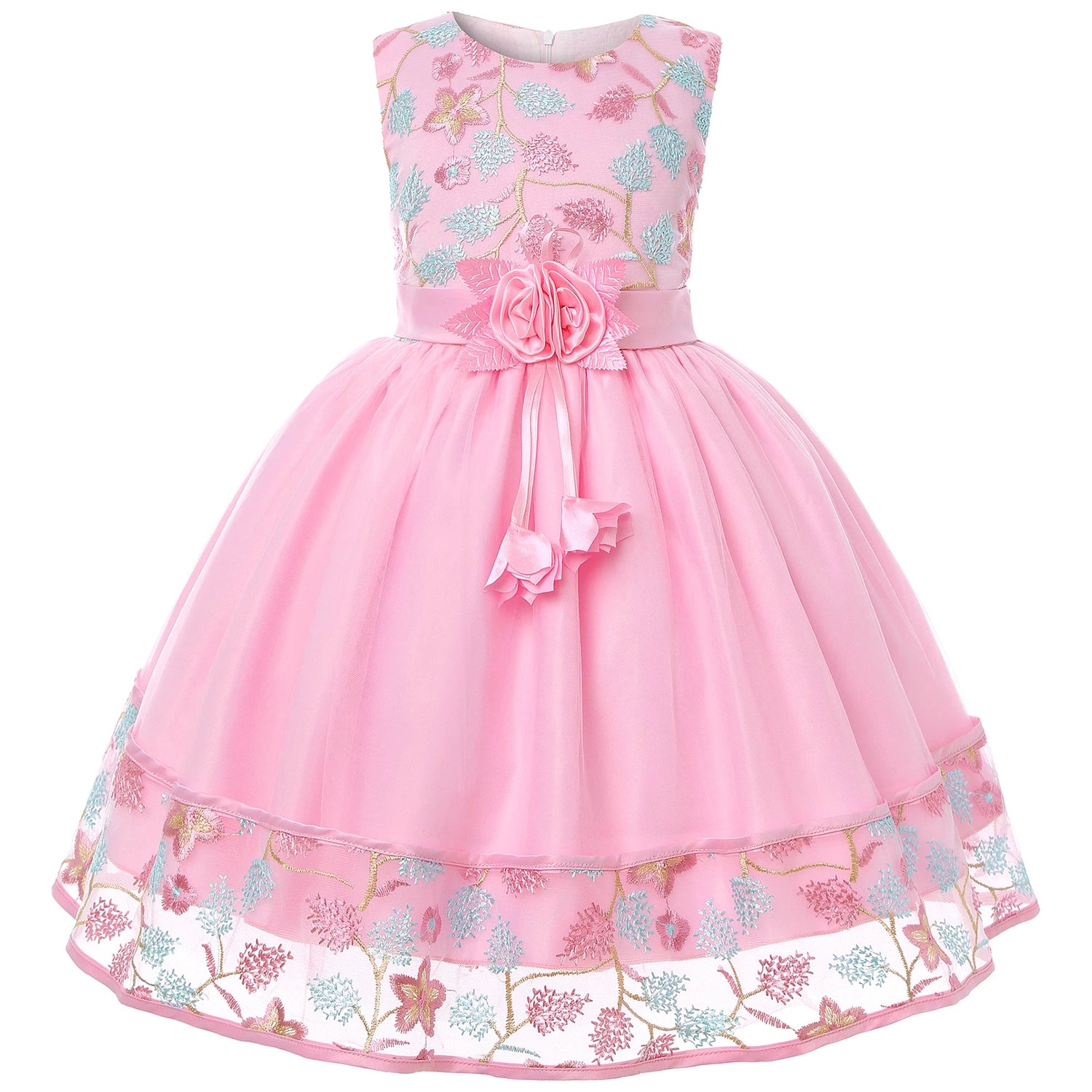 European and American embroidery dress dress girl&