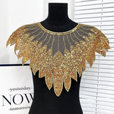 Sparkling Sequin Bead Feather Patches for Wedding Dress DIY - Tulle Fabric Applique Waistbands Shoulder Decor Skirts Accessories Beauty hair & fashionfj