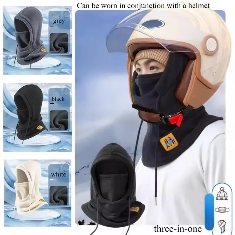 Winter Warm Hat with Mask and Neck Warmer 3-in-1 Windproof Balaclava forMen and Women Masked hat Cycling Cold Weather Protection