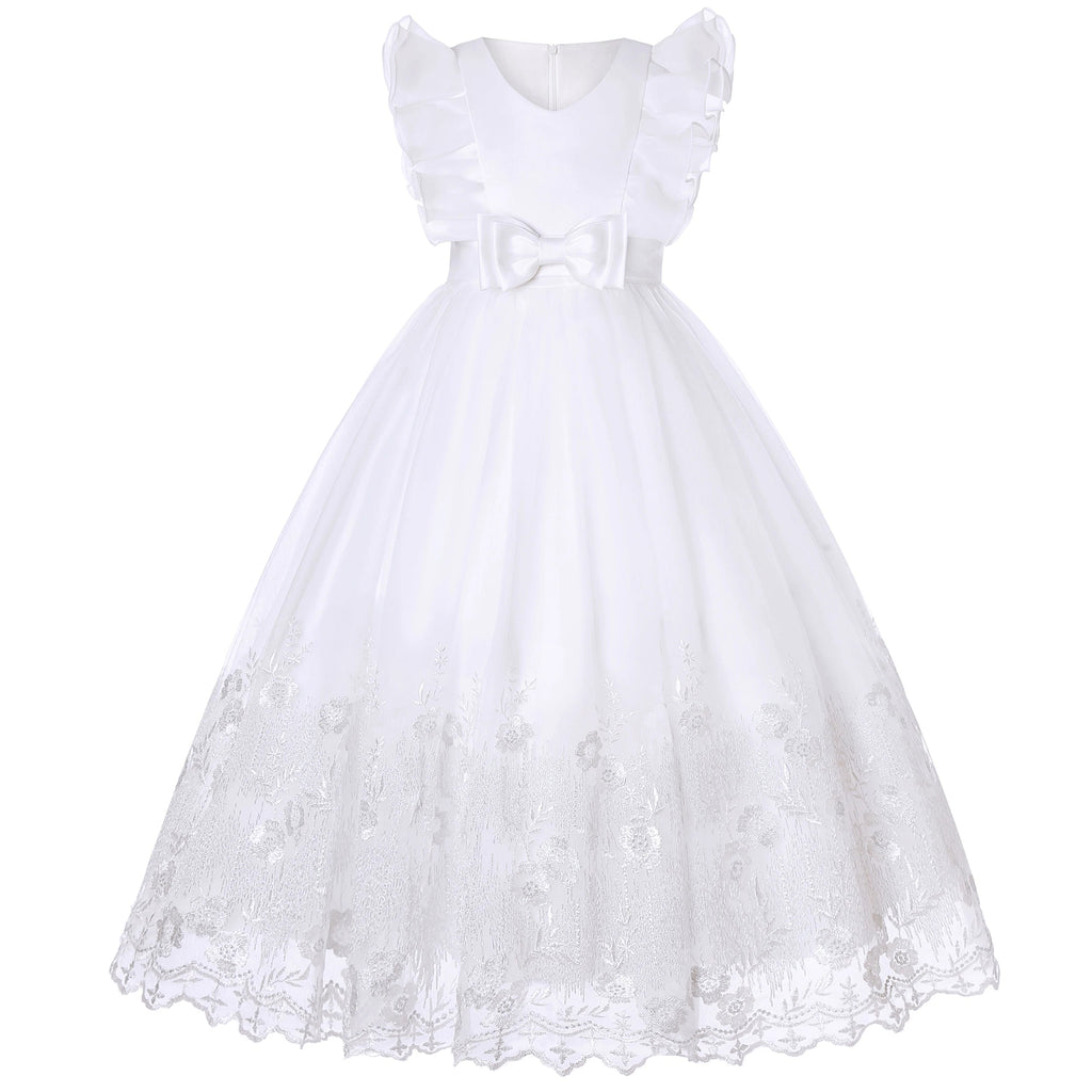 Children's New Large Children's Dress Princess Lace Embroidery Dress Flower Children Peng Peng Skirt Beauty hair & fashionfj