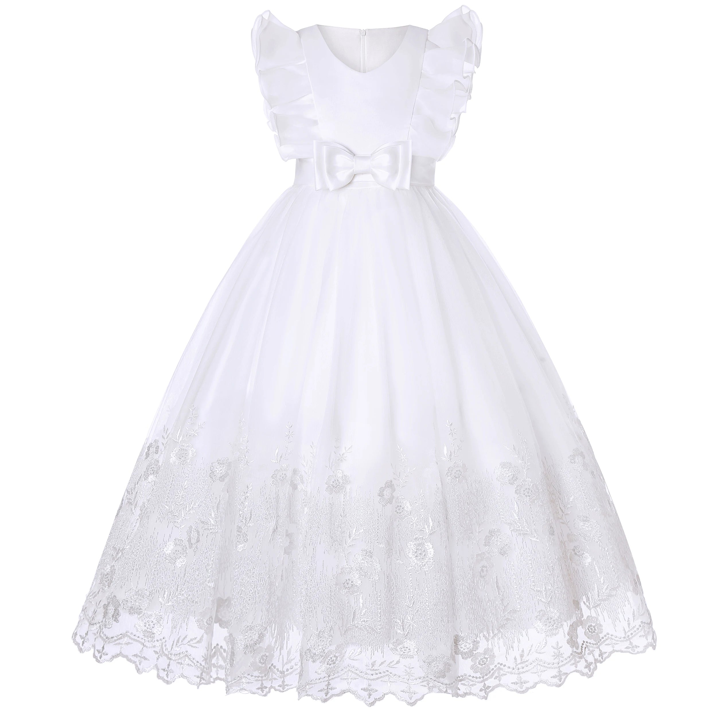 Children's New Large Children's Dress Princess Lace Embroidery Dress Flower Children Peng Peng Skirt Beauty hair & fashionfj