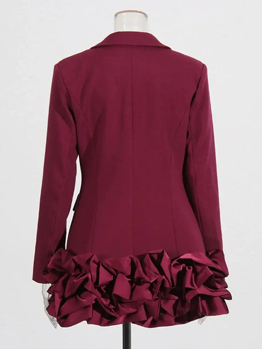 TWOTWINSTYLE Hit Color Designer Dresses For Women O Neck Long Sleeve High Waist Temperament Elegant Mini Dress Female Fashion Beauty hair & fashionfj