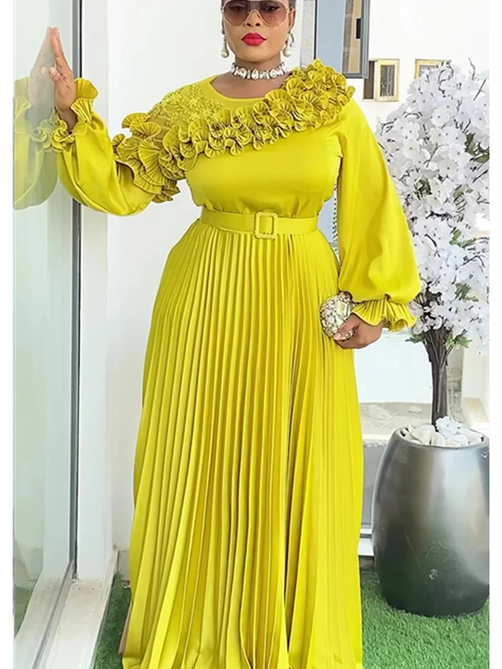 Plus Size African Party Dresses for Women 2025 New Fashion Dashiki Ankara Wedding Evening Gown Elegant Turkey Muslim Maxi Dress Beauty hair & fashionfj