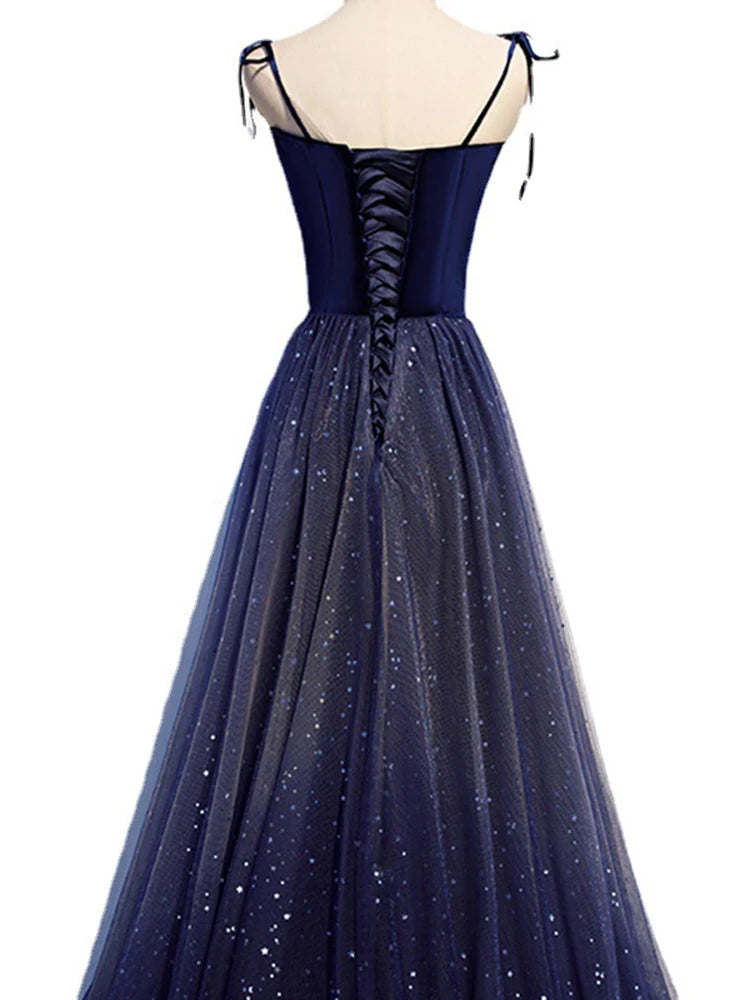 Customized A-Line Shiny Women Evening Dresses Bling Bling Spaghetti Straps Prom Party Gowns Formal Vestido De Noche Abendkleider Beauty hair & fashionfj