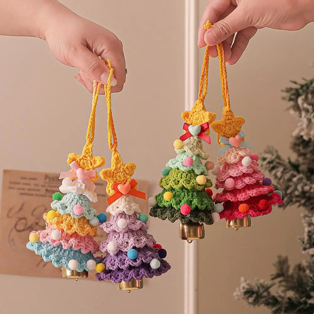 Christmas Tree Car Ornament Christmas Tree Knit Hand-knitted Gift Creative Ornament Home Decoration Christmas Gift Birthday Gift