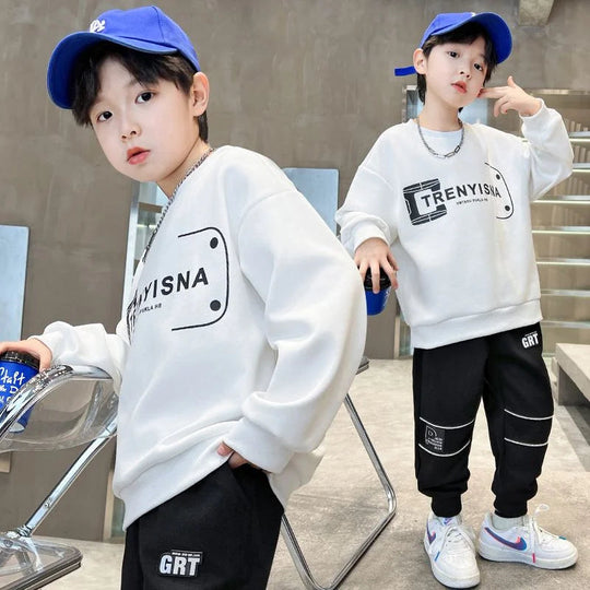 Boys Sweatshirts +Pants Kids Suits 2PCS/Set Cotton 2025 Luminous Spring Autumn Cotton High Quality Christmas Gift Children Cloth Beauty hair & fashionfj