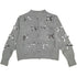 Elegant School Girl Cotton Sweaters Gray Color Cardigan with Bows for Girls Kids Knitwear Fashion Autumn Teen Baby Knit Clothes Beauty hair & fashionfj