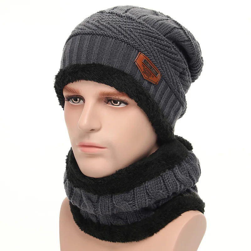 Winter Hats For Men Skullies Beanie Hat Winter Cap Men Women Wool Scarf Caps Balaclava Mask Bonnet Knitted Hat Gorras