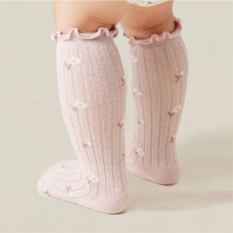 Kids Socks For 0-5 Years Girls Autumn Winter Cotton Print Children's Girls Socks Soft Beauty Toddler Princess Long Sock