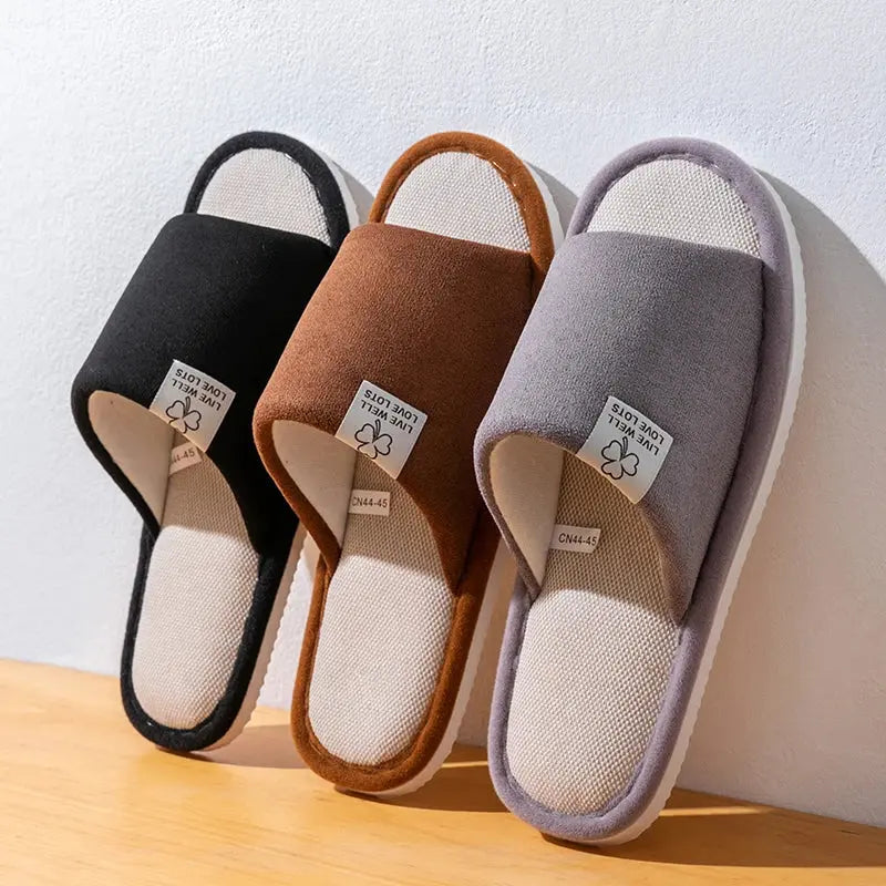 Slippers for Men，Non-Slip Soft-Soled Indoor House Slippers for Spring&Summer, All-Season Linen Home Comfortable Slippers Beauty hair & fashionfj