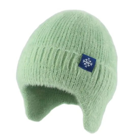 Soft Warm Winter Hats For Women Faux Fur Knitted Hat Outdoor Ears Protection Plush Beanie Bonnet Fashion Street Hip Hop Cap