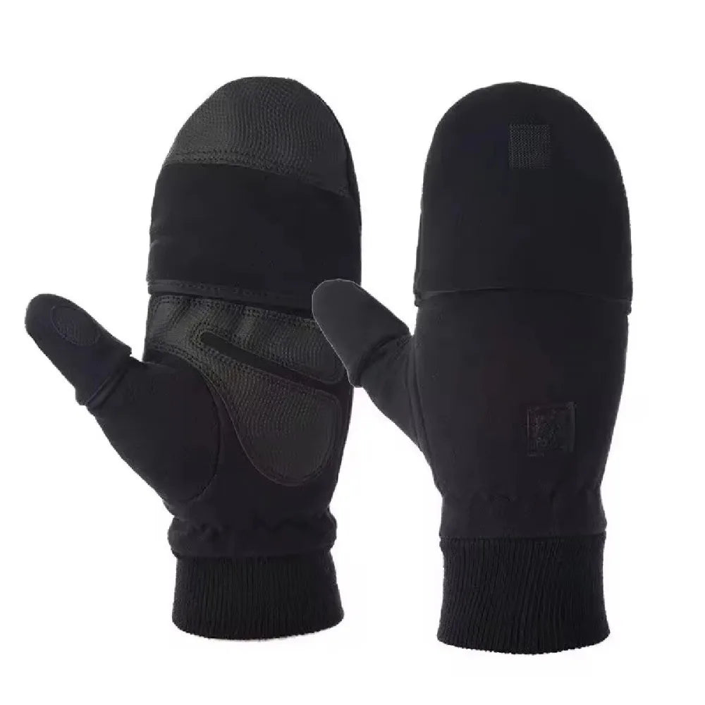 High Quality Black Winter Gloves Half Finger Flip Cover Fishing Gloves Anti-Slip Warm Photography Gloves Unisex