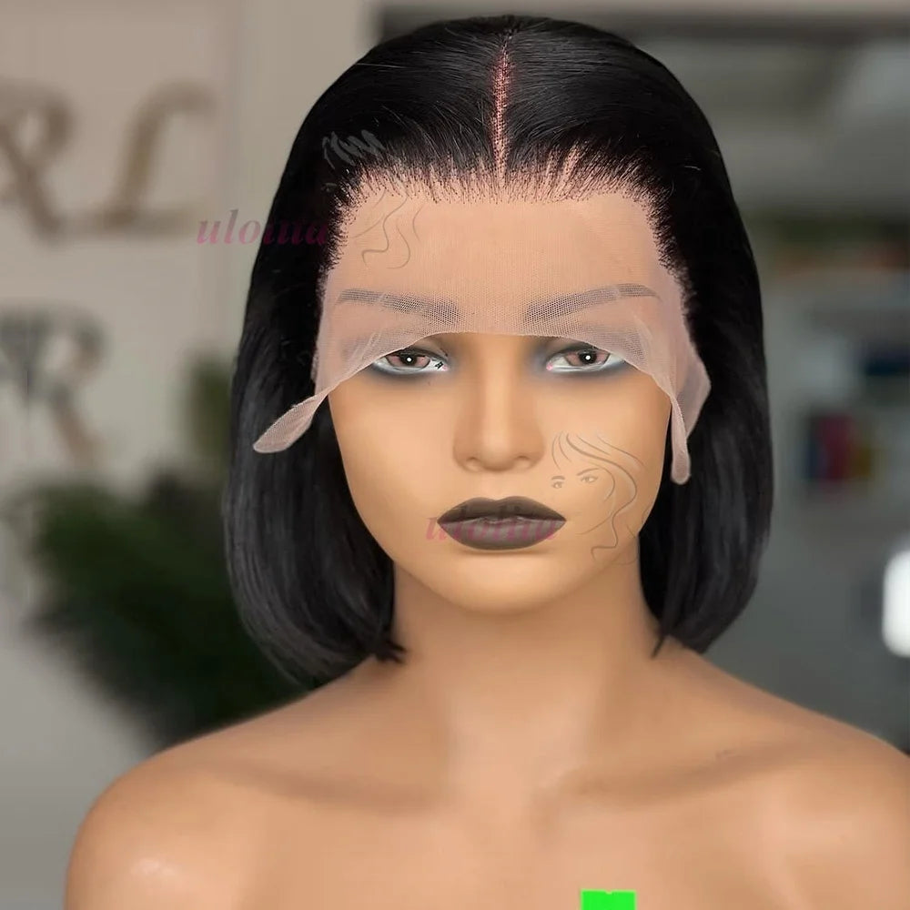 Straight Pixie Cut Wig Transparent Lace Brazilia Human Hair 13×4 Human Hair Wigs Short Bob Wig Lace Wig For Black Woman Beauty hair & fashionfj