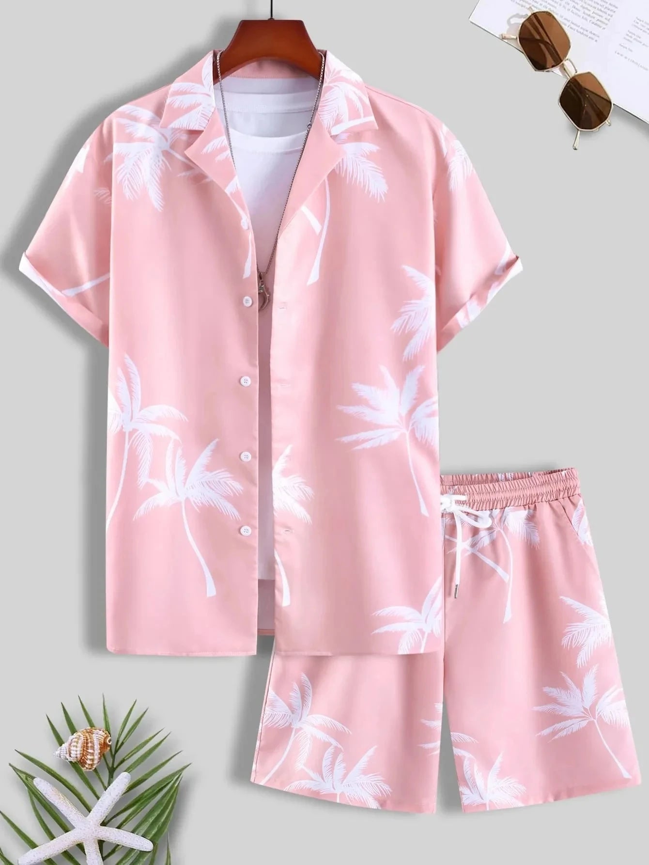 Kids Shirt Sets 3d Print Beach Coconut Tree Plaid Lapel Short Sleeve Casual Shirt Beach Shorts Summer Streetwear Hawaiian Suits Beauty hair & fashionfj