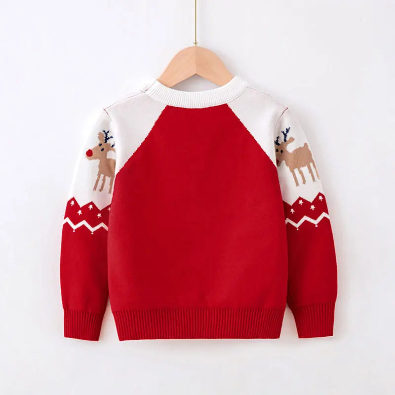 Xmas New Children Sweater Kids Warm Thicken Knitted Clothing Autumn Winter Baby Pullover Clothing Toddlers Christmas Sweaters