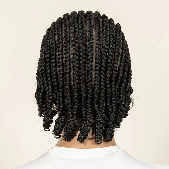 Synthetic Full Lace Cornrow Braided Wig with Baby Hair 8 Inch Knotless Braids for Black Women Braided Wigs Easy to Wear