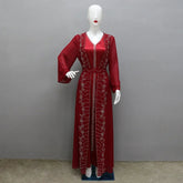 Muslim Set Dress Women Four-season Commute Muslim Set Fashion Party Dubai Turkey Long Sleeve Chiffon Cardigan Dress and Vest 2ps Beauty hair & fashionfj