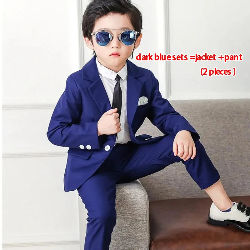 2024 Boys Suits for Weddings Blazer Pants Kids Formal Clothes Dresses Children Party Sets Classic Teeanger Boy School Uniform