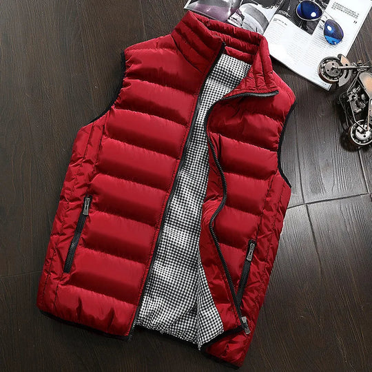 Men Vest Windproof Vest Men Jacket Sleeveless Vest Winter Jacket Casual Coat Men down Cotton Warm Thicken Waistcoat thick gilet Beauty hair & fashionfj