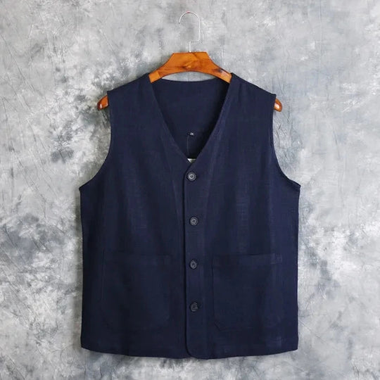 Men's Vest Dress Linen Cotton Waistcoat Jacket Male Formal Gilet For Mens Jeans Summer Casual Business Victorian Clothing Beauty hair & fashionfj