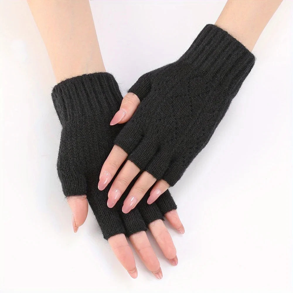 Thermal Winter Half Finger Knitted Gloves for Men and Women -Warm, Breathable and Comfortable for Outdoor Activities and Fitness