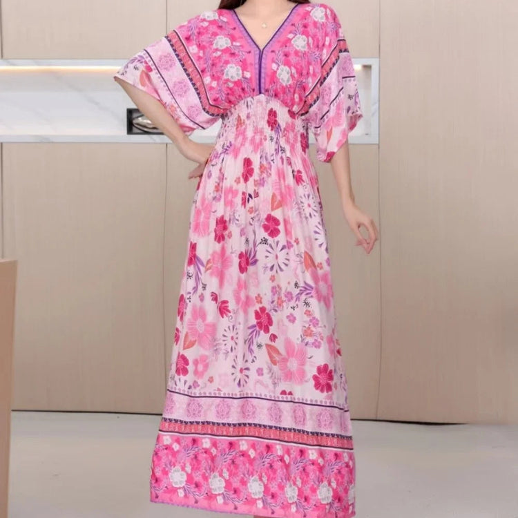 Summer Trend Ethnic V-Neck Printed Women&