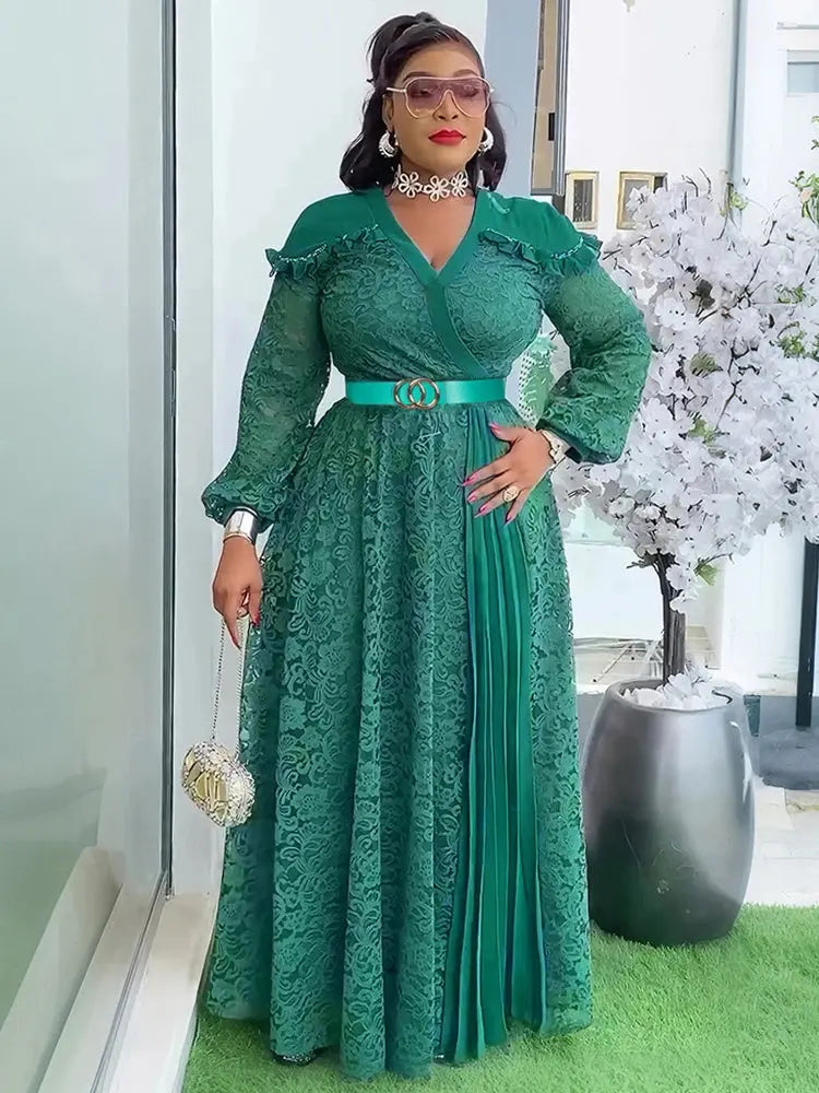 Party Evening Dresses For Women 2025 African Clothing Long Sleeve Lace Maxi Robes Dubai Turkey Kaftans Gowns Birthday Prom Dress Beauty hair & fashionfj