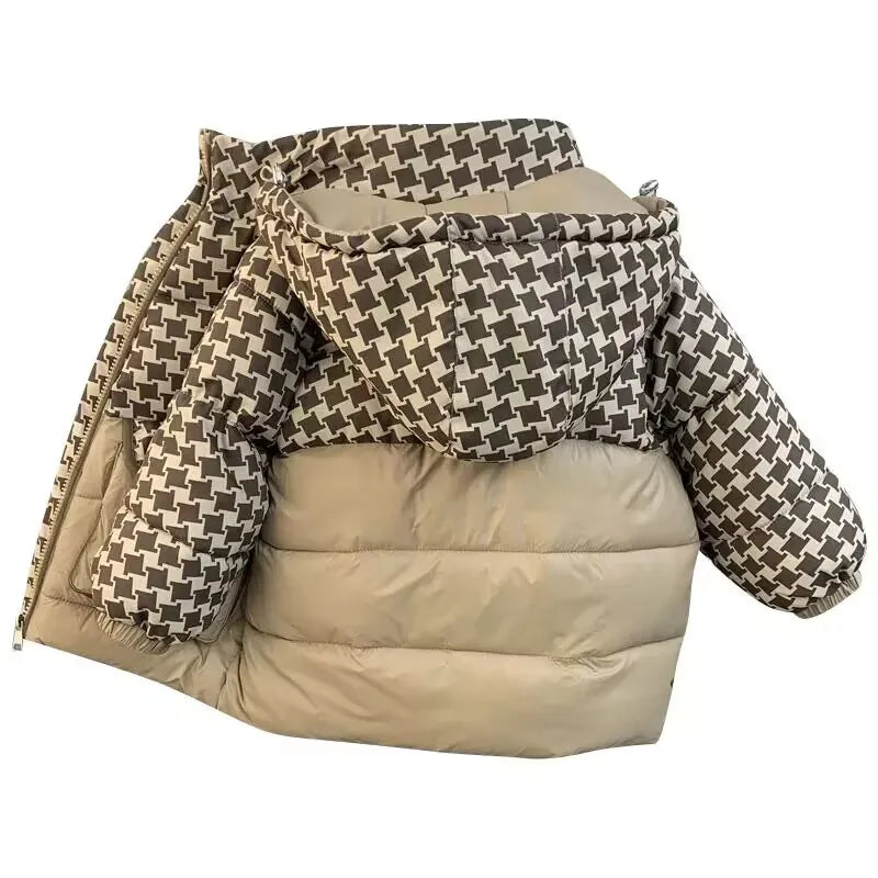 Winter jacket for Boys Girls Medium Length Down Jacket NewThickened Hooded Coat Big Childrens Kids Jacket 2-9Years