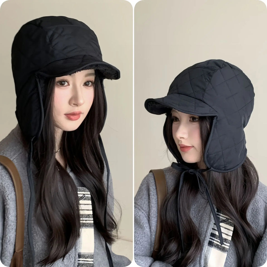 Winter Hats For Women Bomber Hats Windproof Keep Warm With Earflaps Thick Velvet Outdoor Cycling Headwear New
