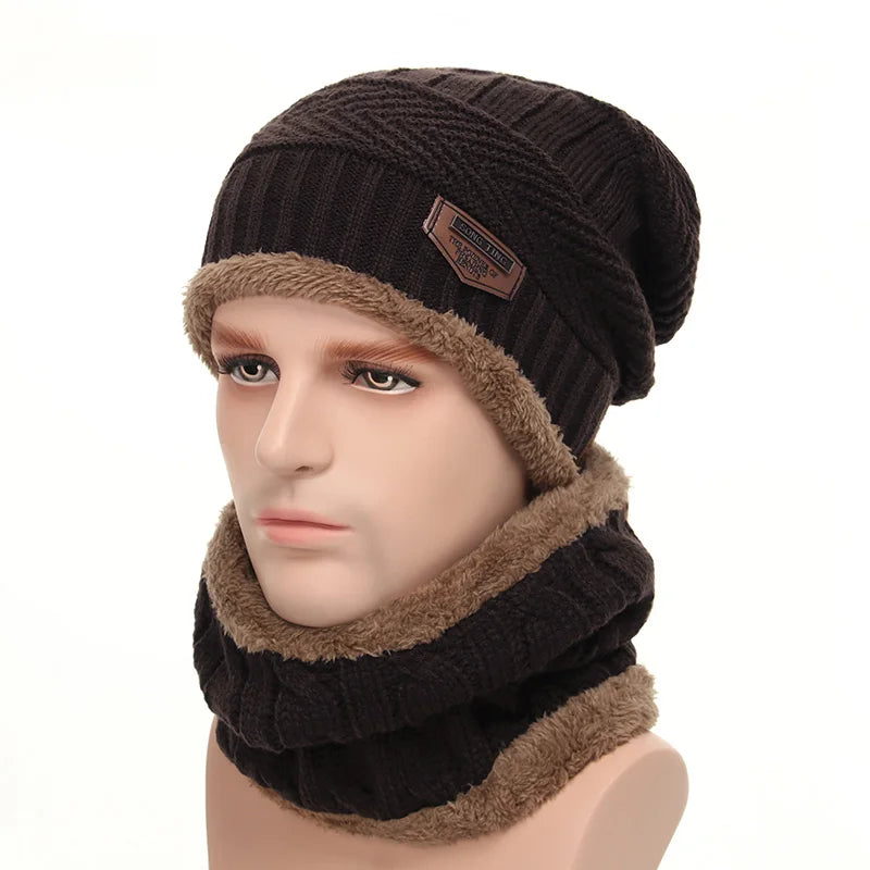 Winter Hats For Men Skullies Beanie Hat Winter Cap Men Women Wool Scarf Caps Balaclava Mask Bonnet Knitted Hat Gorras