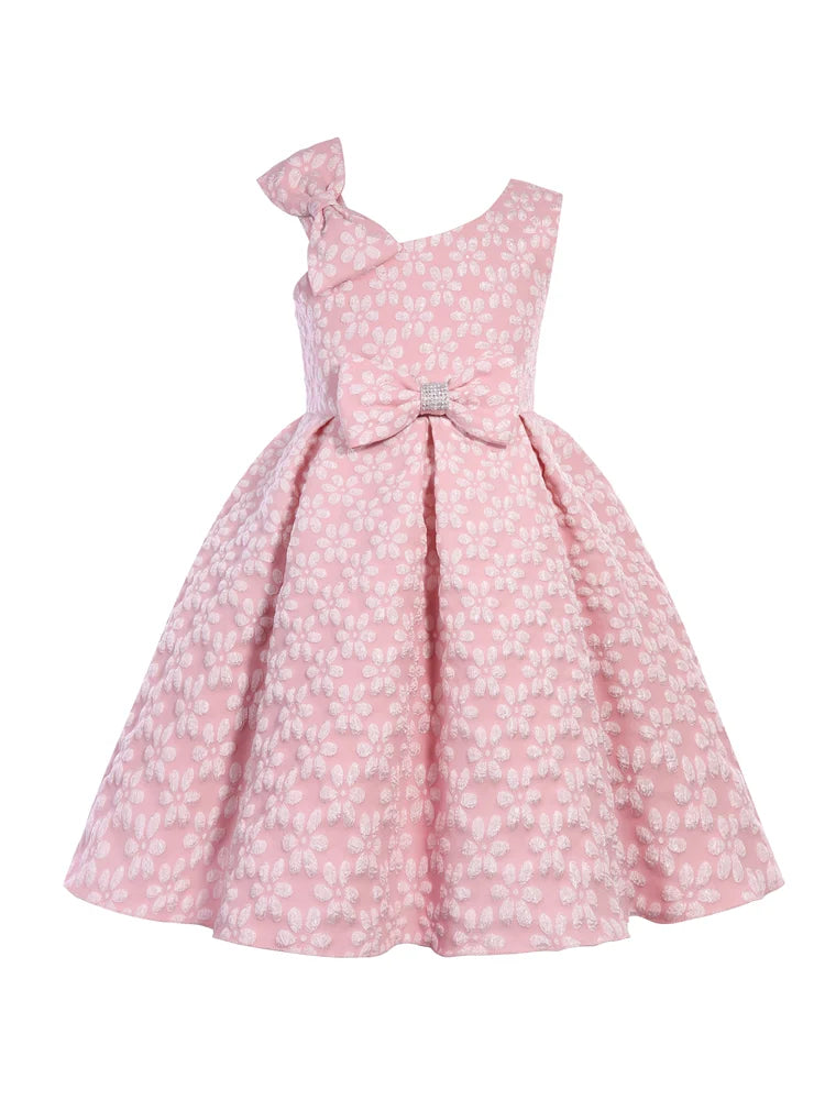 Foreign Trade Children's Clothing Girls Dresses Princess Slant Shoulder Bow Sequins Dress High-End Sleeveless Little Girl Presen Beauty hair & fashionfj