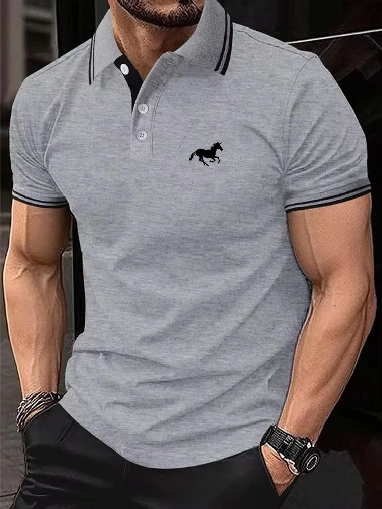 New Men's T-shirt Classic Short sleeved Polo Shirt Summer Top Casual T-shirt Button Lapel Super Large S-3XL Casual Polo Shirt Beauty hair & fashionfj