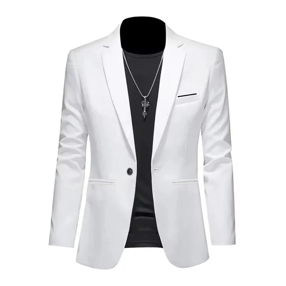 Men's Trendy Leisure Boutique Suit Jacket  Autumn Casual Business Slim Fit Non-ironing Single Button Suit Solid Formal Blouse Beauty hair & fashionfj