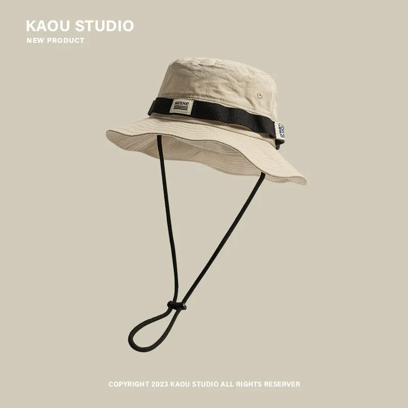 Outdoor Hiking Bucket Hats for Women Men Spring Summer Big Brim Fisherman Sun Protection Sun Hats Fashion Versatile Travel Cap Beauty hair & fashionfj