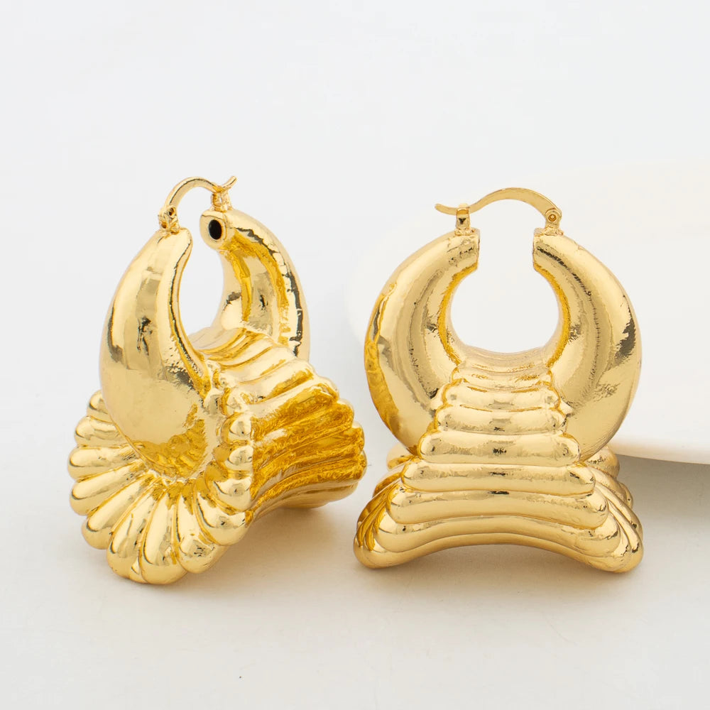 Large Earrings for African American 18k Gold Plated Jewelry Fashion Beautiful Dubai Women Hoope Earring Wholesale