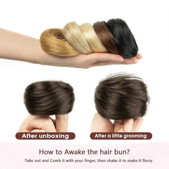 Short Ponytail Bun Hair Extensions Tousled Updo Bun Hairpieces With Elastic Rubber Band Hair Accessories Beauty hair & fashionfj