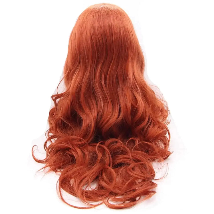 Wig Long Ginger Wig Long  Wavy Free Part Synthetic Glueless Lace Front Wigs Heat Resistant Synthetic Hair Wig Beauty hair & fashionfj