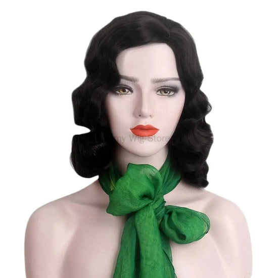Vintage Short Curly Wig 1920s Gatsby Accessories Women Side Part Hair Body Wave Gold Blonde Black Brown Party Cosplay Costume