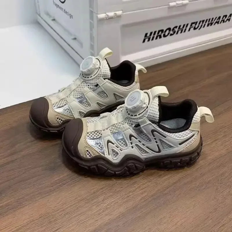 Children Casual Sneakers for Boys 2025 Summer New Fashion Korean Style Soft Anti-slippery Versatile Chic Air-mesh Sports Shoes