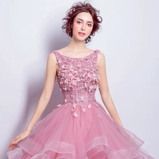 Ball Gown Evening Prom Dresses Lace Appliques Formal Prom Gowns Simple Floor-Length Vestidos Beauty hair & fashionfj