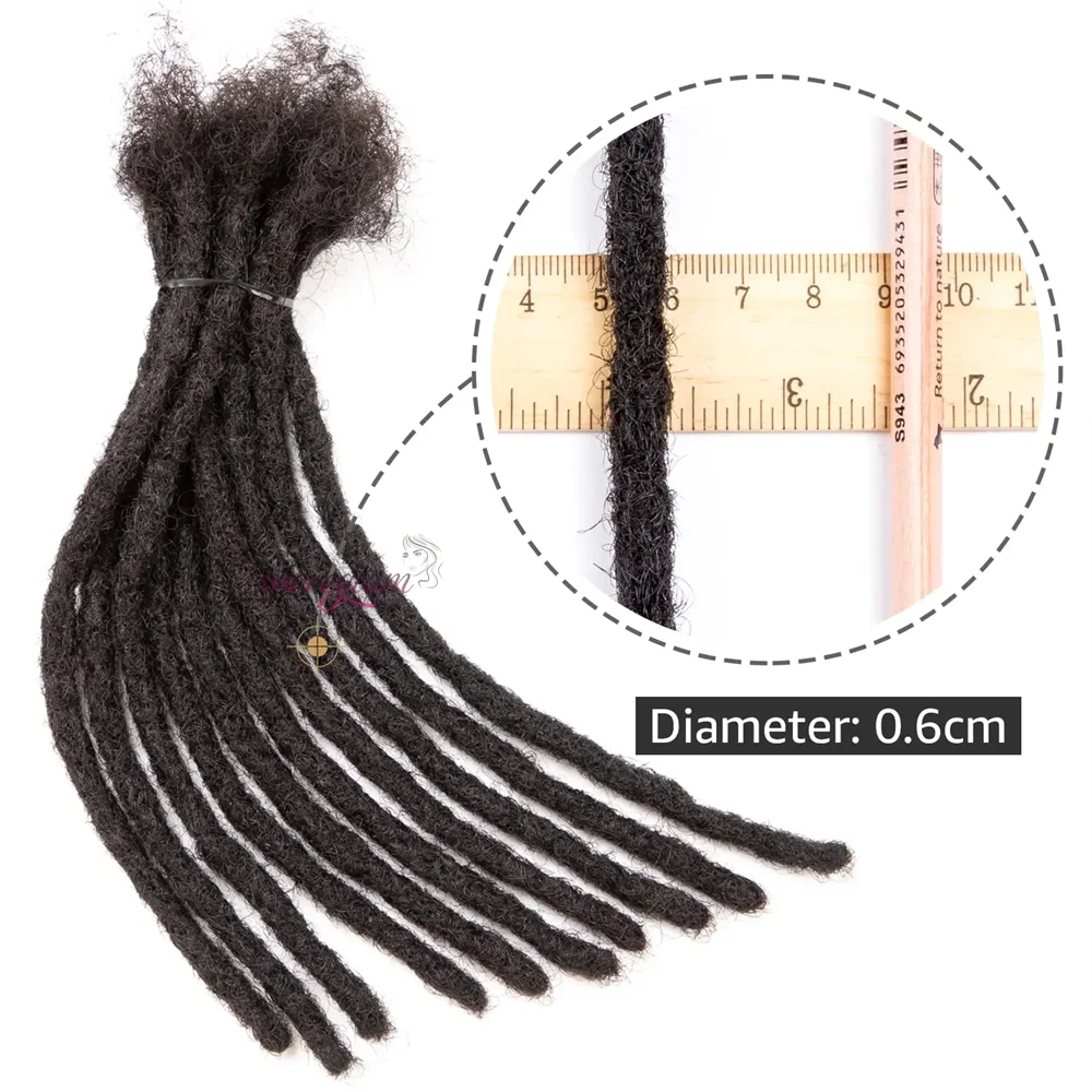 8 10 12 inch Dreadlock Extensions For Men/Women Afro Kinky Straight 100% Human Hair Handmade Loc Extensions Hair Braids Crochet Beauty hair & fashionfj