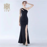 Women Dinner Evening Prom Dress Beading Sexy Formal Occasion Ball Gown Ceremony Party Classic Ladies Elegant Gala Dress 2024 New Beauty hair & fashionfj
