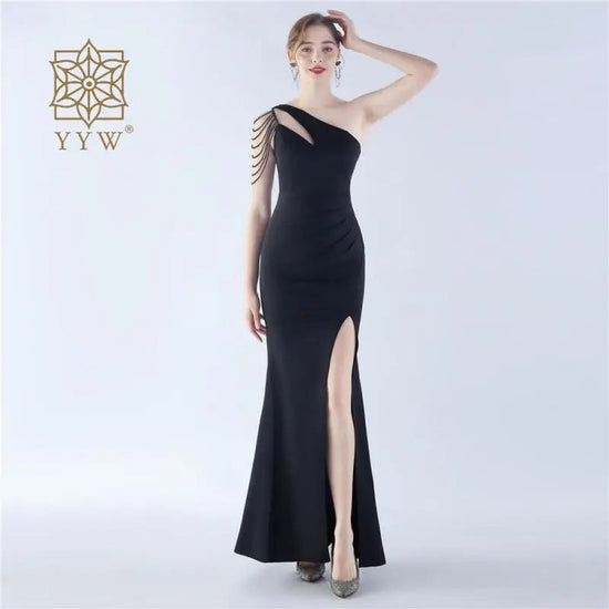 Women Dinner Evening Prom Dress Beading Sexy Formal Occasion Ball Gown Ceremony Party Classic Ladies Elegant Gala Dress 2024 New Beauty hair & fashionfj