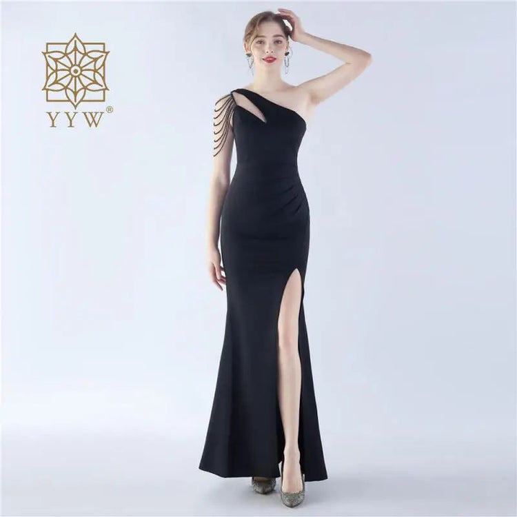 Women Dinner Evening Prom Dress Beading Sexy Formal Occasion Ball Gown Ceremony Party Classic Ladies Elegant Gala Dress 2024 New Beauty hair & fashionfj