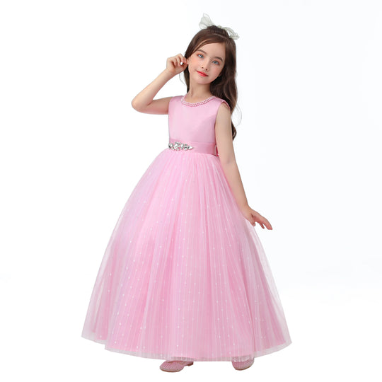 New Princess dress Large children's long dress Girl piano performance dress Festival party dress Beauty hair & fashionfj
