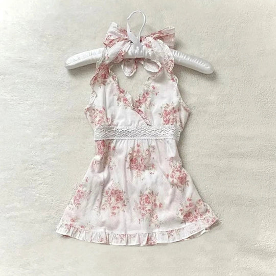 Women's Sweet and cute fairy tale style Y2K casual slim crop top polka dot kawaii bow lace all-match American Gothic cartoon top Beauty hair & fashionfj