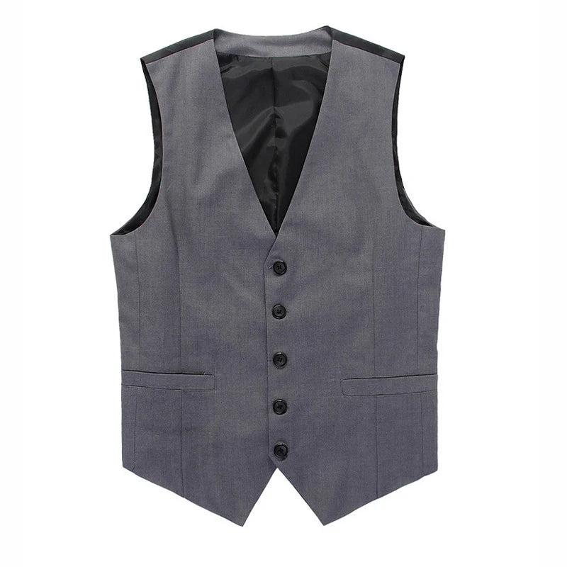 Fashion Single Breasted Suit Vests for Men Grey Black High-end Male Waistcoat Slim Fit Formal Business Casual Vest Plus Size 7XL Beauty hair & fashionfj
