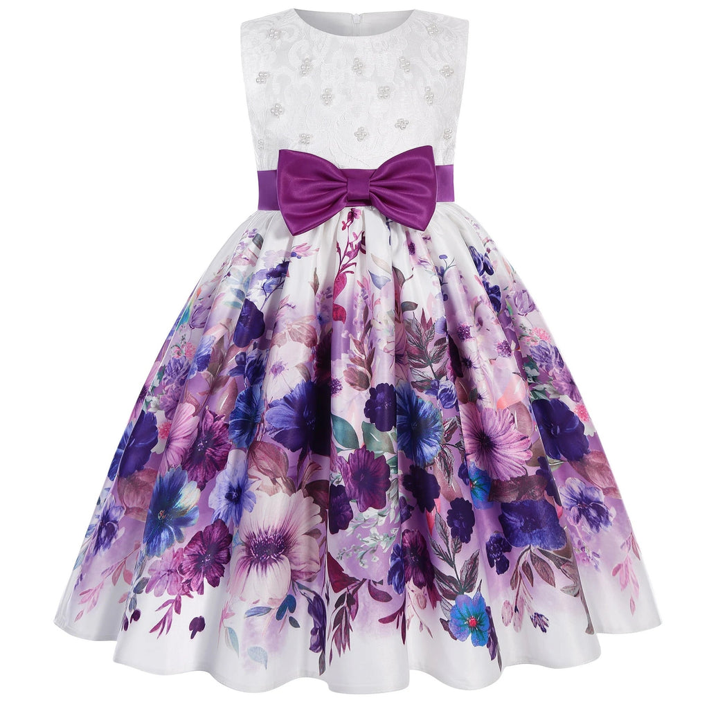 Children's dresses 2025 new foreign trade printing forging cloth girls modeling clothes runway little host dress princess dresse Beauty hair & fashionfj