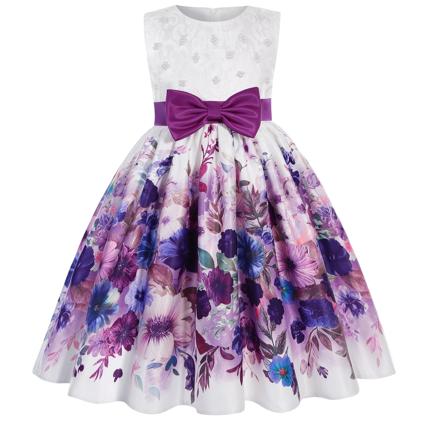 Children's dresses 2025 new foreign trade printing forging cloth girls modeling clothes runway little host dress princess dresse Beauty hair & fashionfj
