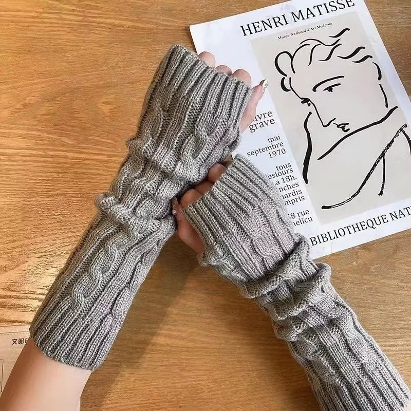 Women's winter gloves, thickened men's outdoor cycling gloves, connected finger gloves, half finger gloves, cotton new style